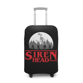 Чехол для чемодана 3D с принтом Siren Head в Екатеринбурге, 86% полиэфир, 14% спандекс | двустороннее нанесение принта, прорези для ручек и колес | 6789 | foundation | head | scp | siren | sirenhead | stranger | things | голова | дела | объект | объекты | очень | сирена | сиреноголовый | странные | фонд