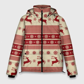 Мужская зимняя куртка 3D с принтом Красные олени в Екатеринбурге, верх — 100% полиэстер; подкладка — 100% полиэстер; утеплитель — 100% полиэстер | длина ниже бедра, свободный силуэт Оверсайз. Есть воротник-стойка, отстегивающийся капюшон и ветрозащитная планка. 

Боковые карманы с листочкой на кнопках и внутренний карман на молнии. | 
