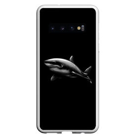 Чехол для Samsung Galaxy S10 с принтом Акула в Екатеринбурге, Силикон | Область печати: задняя сторона чехла, без боковых панелей | акула | акулы | морские животные | рыбы | хищники