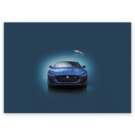 Поздравительная открытка с принтом Jaguar в Екатеринбурге, 100% бумага | плотность бумаги 280 г/м2, матовая, на обратной стороне линовка и место для марки
 | car | jaguar | power | predator | автомобиль | мощь | хищник | ягуар