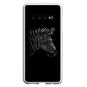 Чехол для Samsung Galaxy S10 с принтом Зебра в Екатеринбурге, Силикон | Область печати: задняя сторона чехла, без боковых панелей | голова зебры | животные | звери | зебра | зебры