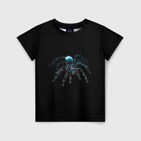 Детская футболка 3D с принтом Паук в Екатеринбурге, 100% гипоаллергенный полиэфир | прямой крой, круглый вырез горловины, длина до линии бедер, чуть спущенное плечо, ткань немного тянется | Тематика изображения на принте: насекомые | паук | паук птицеед | пауки | тарантул