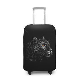 Чехол для чемодана 3D с принтом Леопард в Екатеринбурге, 86% полиэфир, 14% спандекс | двустороннее нанесение принта, прорези для ручек и колес | голова леопарда | животные | звери | леопард | хищники