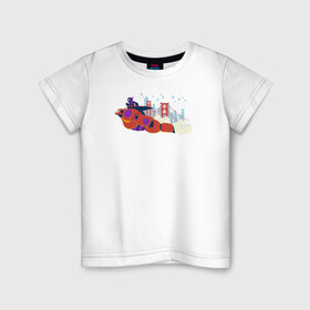 Детская футболка хлопок с принтом Baymax and Hiro в Екатеринбурге, 100% хлопок | круглый вырез горловины, полуприлегающий силуэт, длина до линии бедер | baymax | big hero 6 | disney | vdkimel | бэймакс | город героев 6 | дисней