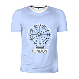 Мужская футболка 3D спортивная с принтом Лондон London Eye в Екатеринбурге, 100% полиэстер с улучшенными характеристиками | приталенный силуэт, круглая горловина, широкие плечи, сужается к линии бедра | blue circle | england | english | europe | eye | gb | icon | london | travel | uk | vacation | англия | аттракцион | великобритания | европа | иконка | колесо обозрения | лондон | лондонский глаз | надпись | отпуск | поездка | путешествие |