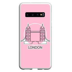 Чехол для Samsung Galaxy S10 с принтом Лондон London Tower bridge в Екатеринбурге, Силикон | Область печати: задняя сторона чехла, без боковых панелей | bridge | england | english | gb | london | tower | uk | английский | англия | башни | великобритания | закат | иконка | лайнарт | лондон | мост | надпись | розовый круг | слово | тауэрский | юк