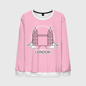 Мужской свитшот 3D с принтом Лондон London Tower bridge в Екатеринбурге, 100% полиэстер с мягким внутренним слоем | круглый вырез горловины, мягкая резинка на манжетах и поясе, свободная посадка по фигуре | bridge | england | english | gb | london | tower | uk | английский | англия | башни | великобритания | закат | иконка | лайнарт | лондон | мост | надпись | розовый круг | слово | тауэрский | юк