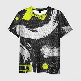 Мужская футболка 3D с принтом Grunge Texture в Екатеринбурге, 100% полиэфир | прямой крой, круглый вырез горловины, длина до линии бедер | art | background | cross | grunge | paint | strokes | texture | арт | гранж | краска | крест | мазки | текстура | фон
