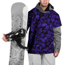 Накидка на куртку 3D с принтом Purple-$tone$ в Екатеринбурге, 100% полиэстер |  | abstraction | forms | gravel | pebbles | purple | stones | texture | абстракция | галька | гравий | камни | текстура | фиолетовый | формы