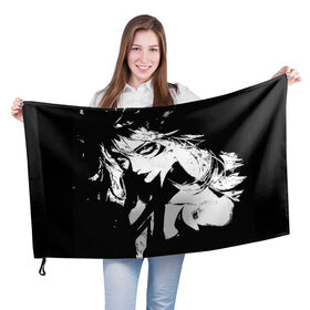 Флаг 3D с принтом Темная космическая Люкс в Екатеринбурге, 100% полиэстер | плотность ткани — 95 г/м2, размер — 67 х 109 см. Принт наносится с одной стороны | dark cosmic lux | league of legends | lux | лига легенд | люкс | люксанна