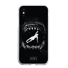 Чехол для iPhone XS Max матовый с принтом Челюсти JAWS в Екатеринбурге, Силикон | Область печати: задняя сторона чехла, без боковых панелей | Тематика изображения на принте: 2020 | shark | sharks | акула | акулы | зубы | клыки | мегаладон | меголадон | пиранья | про | фильм | фильм про акул | фильм челюсти | хеллоуин | хэллоуин | челюсти