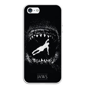 Чехол для iPhone 5/5S матовый с принтом Челюсти JAWS в Екатеринбурге, Силикон | Область печати: задняя сторона чехла, без боковых панелей | 2020 | shark | sharks | акула | акулы | зубы | клыки | мегаладон | меголадон | пиранья | про | фильм | фильм про акул | фильм челюсти | хеллоуин | хэллоуин | челюсти