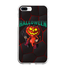 Чехол для iPhone 7Plus/8 Plus матовый с принтом Halloween в Екатеринбурге, Силикон | Область печати: задняя сторона чехла, без боковых панелей | blood | diablo | haloween | horror | дьявол | зомби | кости | кровь | мозги | мясо | страшилка | ужасы | хеллоуин | хелоуин