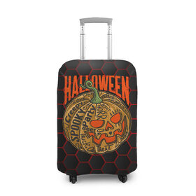 Чехол для чемодана 3D с принтом Halloween в Екатеринбурге, 86% полиэфир, 14% спандекс | двустороннее нанесение принта, прорези для ручек и колес | blood | diablo | haloween | horror | дьявол | зомби | кости | кровь | мозги | мясо | страшилка | ужасы | хеллоуин | хелоуин