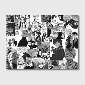 Альбом для рисования с принтом Токийский гуль в Екатеринбурге, 100% бумага
 | матовая бумага, плотность 200 мг. | anime | manga | tokyo ghoul | аниме | джузо | канеки | кен | манга | токийский гуль | тоука | ута | хиде | шу