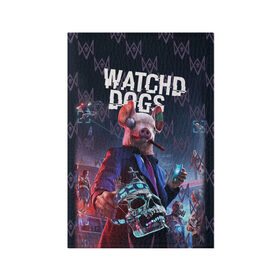 Обложка для паспорта матовая кожа с принтом Watch Dogs: Legion в Екатеринбурге, натуральная матовая кожа | размер 19,3 х 13,7 см; прозрачные пластиковые крепления | 