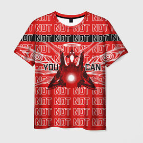 Мужская футболка 3D с принтом Evangelion Eva 01 You can not в Екатеринбурге, 100% полиэфир | прямой крой, круглый вырез горловины, длина до линии бедер | Тематика изображения на принте: 
