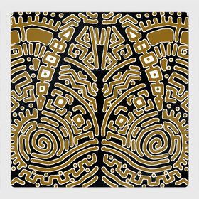 Магнитный плакат 3Х3 с принтом этническое индейское в Екатеринбурге, Полимерный материал с магнитным слоем | 9 деталей размером 9*9 см | аборигены | игры | индеец | музыка | орнамент | плетение | растительность | татуировка | узор | фэнтези | черное | этническое