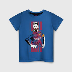Детская футболка хлопок с принтом Barcelona FC в Екатеринбурге, 100% хлопок | круглый вырез горловины, полуприлегающий силуэт, длина до линии бедер | barca | barcelona | club | fc | leo messi | soccer | spanish | барса | барселона | испанский | клуб | лео месси | фк | футбол | футбольный