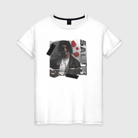 Женская футболка хлопок с принтом SALUKI в Екатеринбурге, 100% хлопок | прямой крой, круглый вырез горловины, длина до линии бедер, слегка спущенное плечо | rap | saluki | saluki rap | рэп | рэпер | салюки