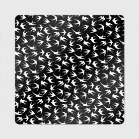 Магнит виниловый Квадрат с принтом Ласточки в Екатеринбурге, полимерный материал с магнитным слоем | размер 9*9 см, закругленные углы | Тематика изображения на принте: ласточка | ласточки | перья | птица | птицы | силуэт