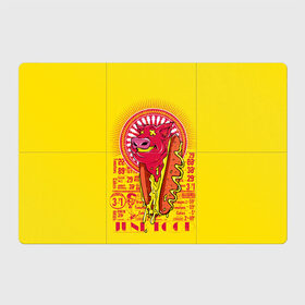 Магнитный плакат 3Х2 с принтом Свиной фаст фуд в Екатеринбурге, Полимерный материал с магнитным слоем | 6 деталей размером 9*9 см | бутерброд | гамбургеры | голова свиньи. | еда | свинина | свинья | фаст фуд