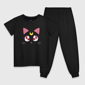 Детская пижама хлопок с принтом Luna Cat. Sailor Moon в Екатеринбурге, 100% хлопок |  брюки и футболка прямого кроя, без карманов, на брюках мягкая резинка на поясе и по низу штанин
 | anime | cute | аниме | взгляд | волшебство | глаза | киса | киска | кот | котенок | котэ | котя | кошка | лапочка | луна | магия | месяц | милый | мимими | мордочка | сейлор мун | хороший | япония
