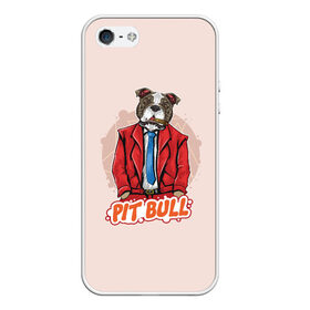 Чехол для iPhone 5/5S матовый с принтом Питбуль в Екатеринбурге, Силикон | Область печати: задняя сторона чехла, без боковых панелей | pitbull | животные | питбуль | собака | юмор