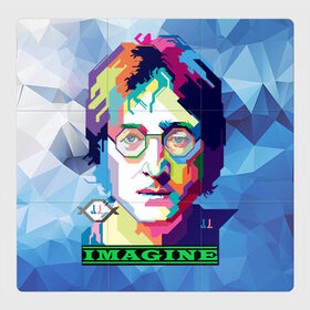 Магнитный плакат 3Х3 с принтом Джон Леннон Imagine в Екатеринбурге, Полимерный материал с магнитным слоем | 9 деталей размером 9*9 см | beatles | imagine | john | lennon | the beatles | битлз | битлы | группа | джон | купить | леннон | леннона | очки | рок н ролл | с группы | хиппи