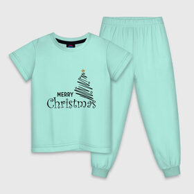 Детская пижама хлопок с принтом Merry Christmas в Екатеринбурге, 100% хлопок |  брюки и футболка прямого кроя, без карманов, на брюках мягкая резинка на поясе и по низу штанин
 | 