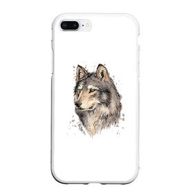Чехол для iPhone 7Plus/8 Plus матовый с принтом Волк в Екатеринбурге, Силикон | Область печати: задняя сторона чехла, без боковых панелей | волк | голова волка | животные | звери | хищник