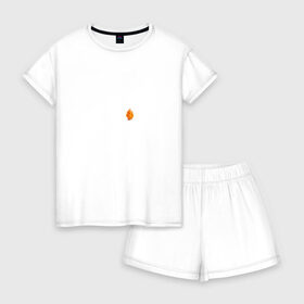 Женская пижама с шортиками хлопок с принтом Good Looking (белый) в Екатеринбурге, 100% хлопок | футболка прямого кроя, шорты свободные с широкой мягкой резинкой | 