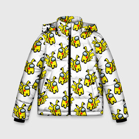 Зимняя куртка для мальчиков 3D с принтом Among us Pikachu в Екатеринбурге, ткань верха — 100% полиэстер; подклад — 100% полиэстер, утеплитель — 100% полиэстер | длина ниже бедра, удлиненная спинка, воротник стойка и отстегивающийся капюшон. Есть боковые карманы с листочкой на кнопках, утяжки по низу изделия и внутренний карман на молнии. 

Предусмотрены светоотражающий принт на спинке, радужный светоотражающий элемент на пуллере молнии и на резинке для утяжки | Тематика изображения на принте: among us | baby | impostor | kawaii | pika pika | pikachu | pokemon go | there is impostor | амонг ас | девочкам | детям | космические | космонавты | малыш | мальчикам | персонажи | пика пика | пикачу | покемон | предатель среди нас |