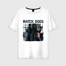 Женская футболка хлопок Oversize с принтом Watch dogs (Z) в Екатеринбурге, 100% хлопок | свободный крой, круглый ворот, спущенный рукав, длина до линии бедер
 | black viceroys | ubisoft montreal | watch dogs | watchdogs | watch_dogs | взлом | делфорд уэйд | дефолт | джей би | джей би маркович | дэмиен брэнкс | клара лилл | куинн | лаки | лис | мститель | пирс | рэймонд кинни | сторожевые п