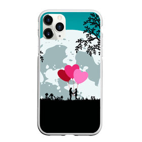 Чехол для iPhone 11 Pro Max матовый с принтом Влюбленная Пара в Екатеринбурге, Силикон |  | heart | leaves | love | love you | minimal | moon | night | влюбленная пара | влюбленные | воздушные шары | деревья | листья | луна | любовь | минимализм | ночь | отношения | полнолуние | природа | сердечки | сердца | сердце
