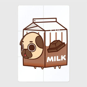 Магнитный плакат 2Х3 с принтом Шоколадное молоко-мопс в Екатеринбурге, Полимерный материал с магнитным слоем | 6 деталей размером 9*9 см | арт | молоко | мопс | рисунок | сладкий | сладость | собака в костюме | собака в костюмчике | шоколад