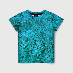 Детская футболка 3D с принтом METALL в Екатеринбурге, 100% гипоаллергенный полиэфир | прямой крой, круглый вырез горловины, длина до линии бедер, чуть спущенное плечо, ткань немного тянется | металл | прикольное | рубиновый цвет | сапфировый цвет | текстура | фольга