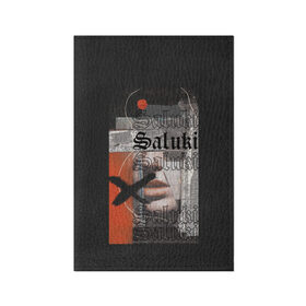 Обложка для паспорта матовая кожа с принтом SALUKI в Екатеринбурге, натуральная матовая кожа | размер 19,3 х 13,7 см; прозрачные пластиковые крепления | Тематика изображения на принте: rap | saluki | saluki rap | рэп | рэпер | салюки