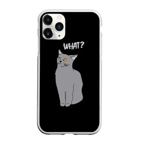 Чехол для iPhone 11 Pro матовый с принтом What cat в Екатеринбурге, Силикон |  | cat | kitten | kitty | what кот | британская кошка | британский кот | в смысле | взгляд | вопрос | вопросительный знак | глаза кота | животные | кот мем | котенок | котик | котята | кошак | кошка | мемы