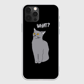 Чехол для iPhone 12 Pro Max с принтом What cat в Екатеринбурге, Силикон |  | Тематика изображения на принте: cat | kitten | kitty | what кот | британская кошка | британский кот | в смысле | взгляд | вопрос | вопросительный знак | глаза кота | животные | кот мем | котенок | котик | котята | кошак | кошка | мемы
