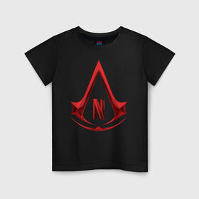 Детская футболка хлопок с принтом Assassins Creed Netflix в Екатеринбурге, 100% хлопок | круглый вырез горловины, полуприлегающий силуэт, длина до линии бедер | ac | games | netflix | ubisoft | vikings | викинги | игры | нетфликс | сериалы | юбисофт