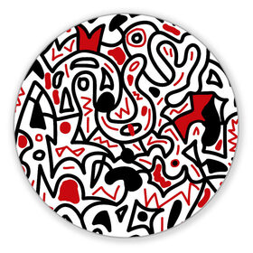 Коврик для мышки круглый с принтом Африканский хаос в Екатеринбурге, резина и полиэстер | круглая форма, изображение наносится на всю лицевую часть | minimal | абстракция | креатив | минимализм | текстуры