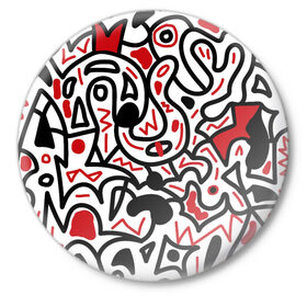 Значок с принтом Африканский хаос в Екатеринбурге,  металл | круглая форма, металлическая застежка в виде булавки | minimal | абстракция | креатив | минимализм | текстуры