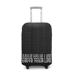 Чехол для чемодана 3D с принтом drive you luggage в Екатеринбурге, 86% полиэфир, 14% спандекс | двустороннее нанесение принта, прорези для ручек и колес | 