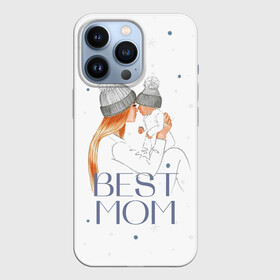 Чехол для iPhone 13 Pro с принтом Лучшая мама в Екатеринбурге,  |  | белый | зима | лучшая | любовь | мама | семья | снег | тепло | уют