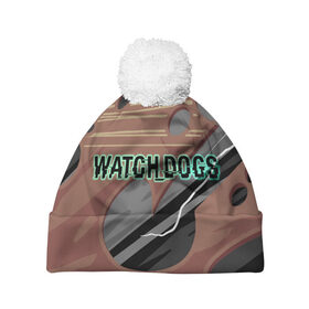 Шапка 3D c помпоном с принтом Watch_Dogs в Екатеринбурге, 100% полиэстер | универсальный размер, печать по всей поверхности изделия | dogs | legion | logo | text | watch | взлом | игра | легион | лого | символ | текст | хак | хакер | хакеры