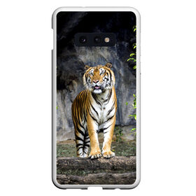 Чехол для Samsung S10E с принтом ТИГР В ЛЕСУ в Екатеринбурге, Силикон | Область печати: задняя сторона чехла, без боковых панелей | tiger | амурский | бенгальский | в зоопарке | в лесу | дикий | кошка | крупная | полосатый | тигр | тигренок | тигрица