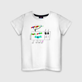 Детская футболка хлопок с принтом жоржЫк в Екатеринбурге, 100% хлопок | круглый вырез горловины, полуприлегающий силуэт, длина до линии бедер | для детей | конфетки | котики | леденцы | сладости