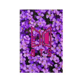 Обложка для паспорта матовая кожа с принтом BTS в Екатеринбурге, натуральная матовая кожа | размер 19,3 х 13,7 см; прозрачные пластиковые крепления | army | blackpink | bts | exo | idol | k pop | mv | tvxq | twice | айдол | бойбенд | бтс | весна | градиент | группа | к поп | кпоп | логотип | сирень | цветы