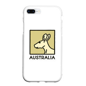 Чехол для iPhone 7Plus/8 Plus матовый с принтом Australia в Екатеринбурге, Силикон | Область печати: задняя сторона чехла, без боковых панелей | Тематика изображения на принте: australia | австралия | животные | кенгуру | страны